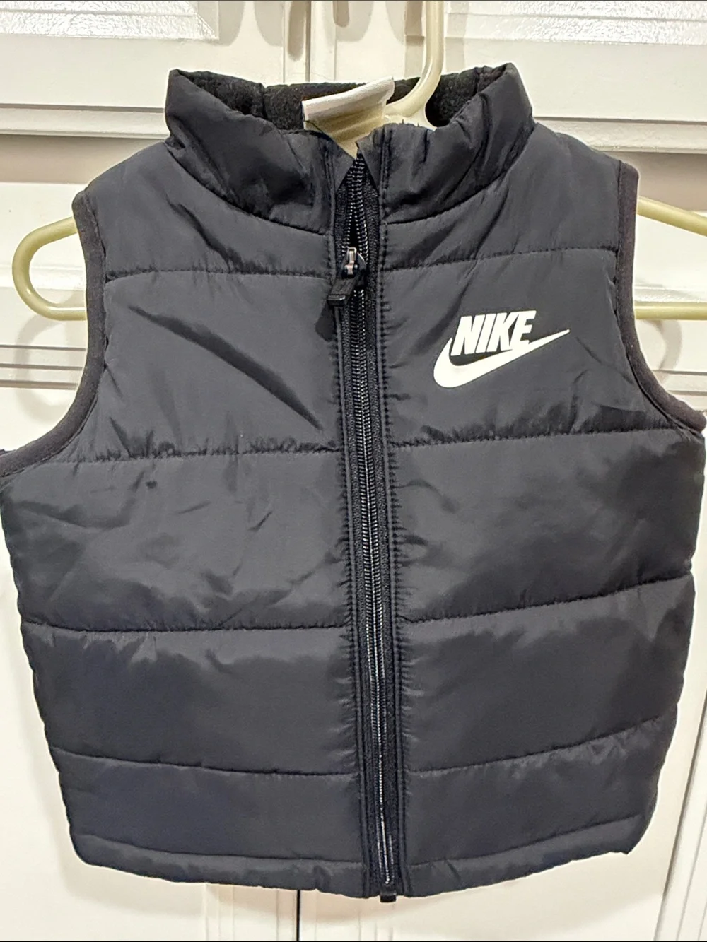 Nike Black Puffer Vest with White Logo